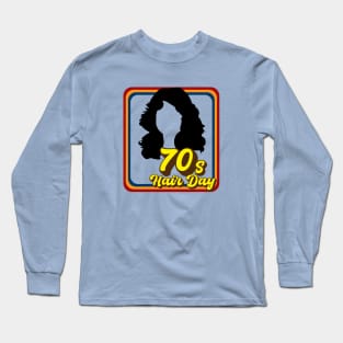 70s Hair Day (Black) Long Sleeve T-Shirt